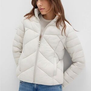Mavi Light Gray Quilted Puffer Jacket - Size Large
